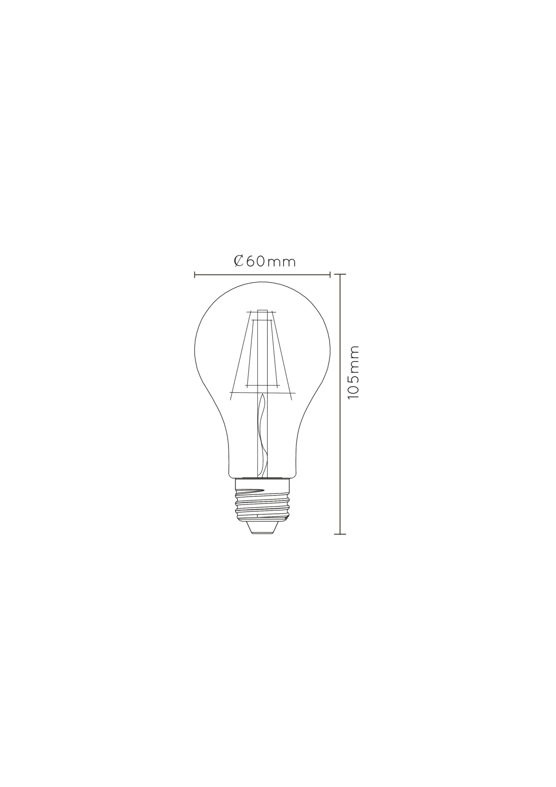 A60 - Filament lamp - Ø 6 cm - LED Dimb. - E27 - 1x5W 2700K - Transparant*Lucide Sale