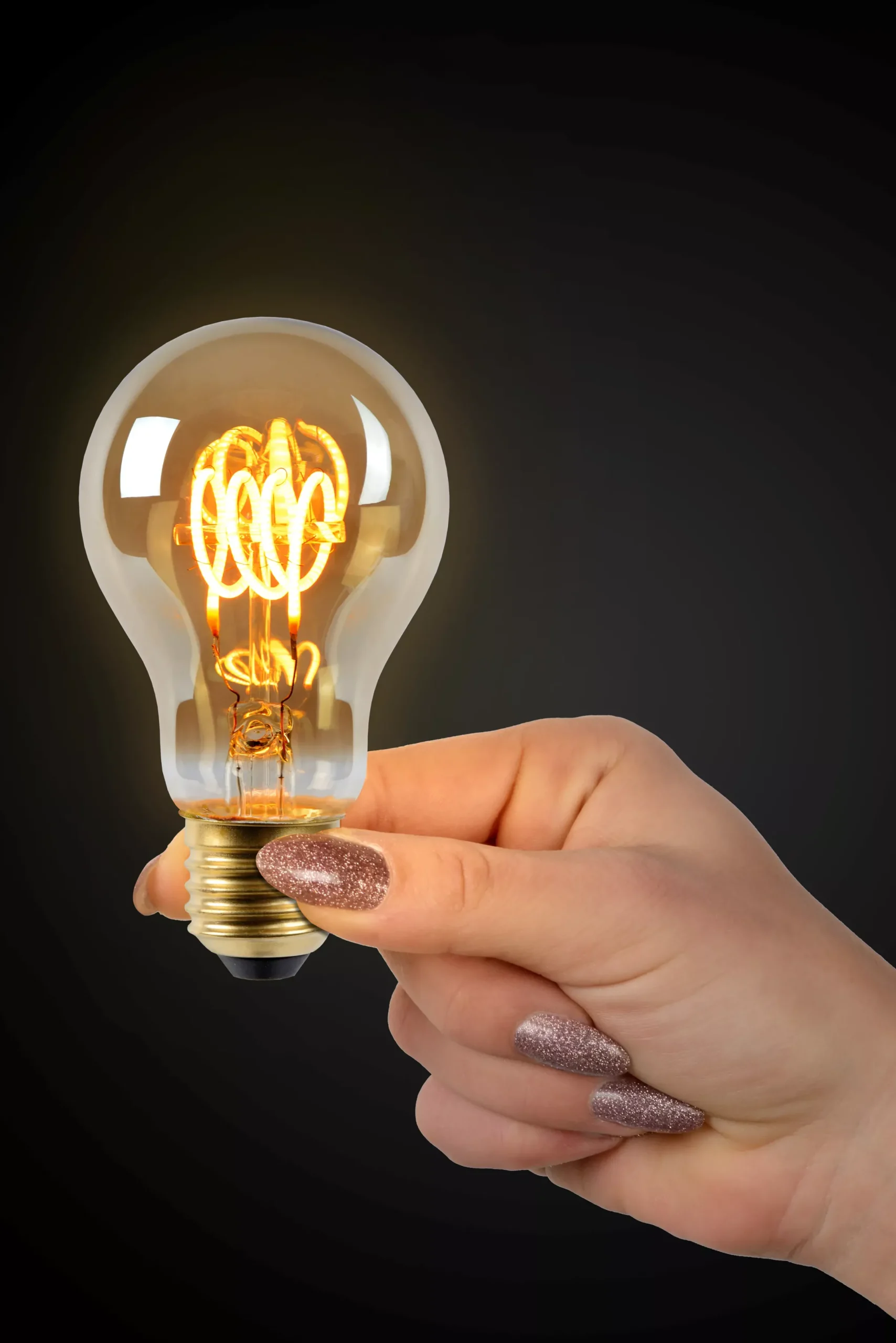 A60 - Filament lamp - Ø 6 cm - LED Dimb. - E27 - 1x4,9W 2200K - Amber*Lucide Flash Sale