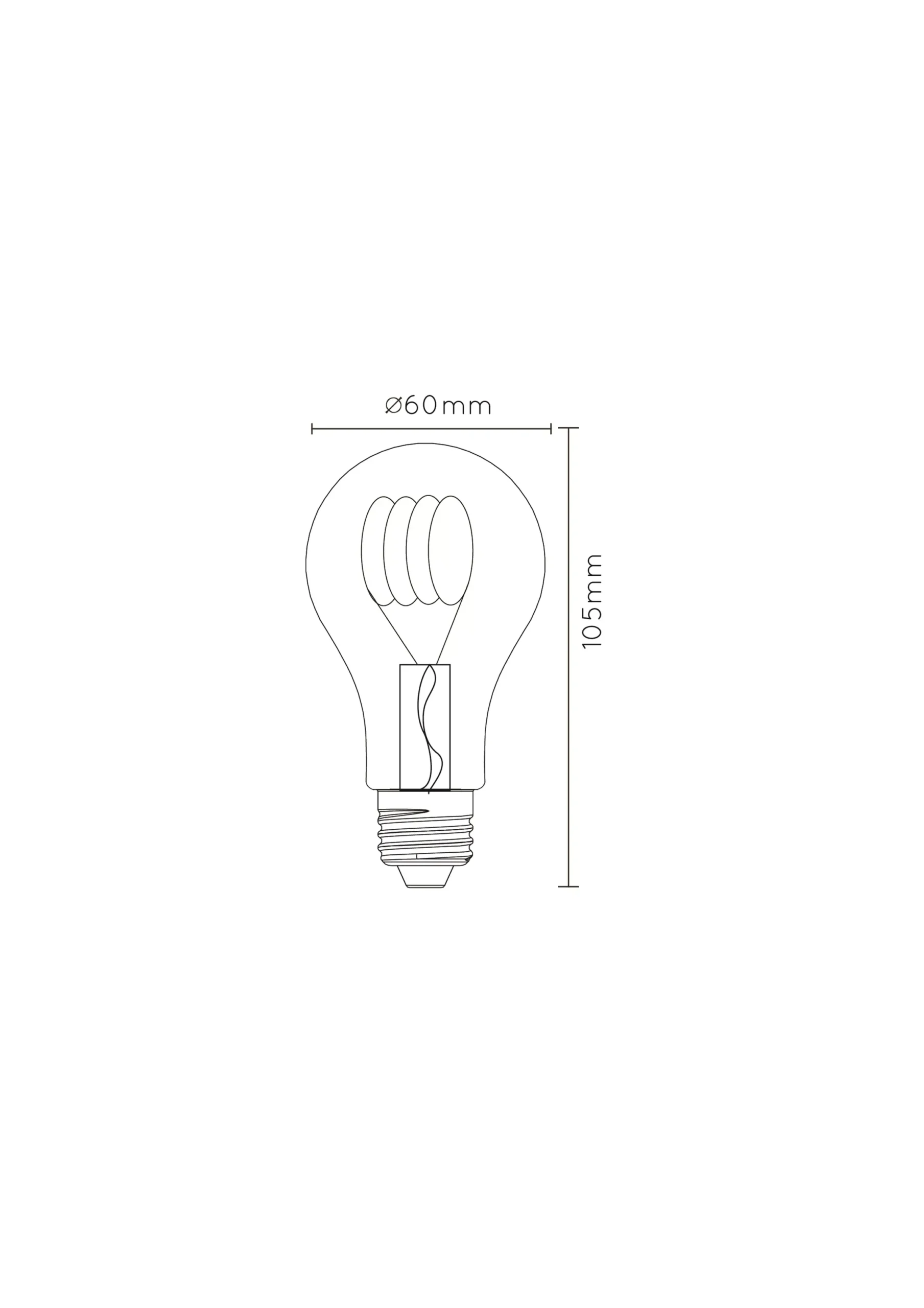 A60 - Filament lamp - Ø 6 cm - LED Dimb. - E27 - 1x4,9W 2200K - Amber*Lucide Flash Sale