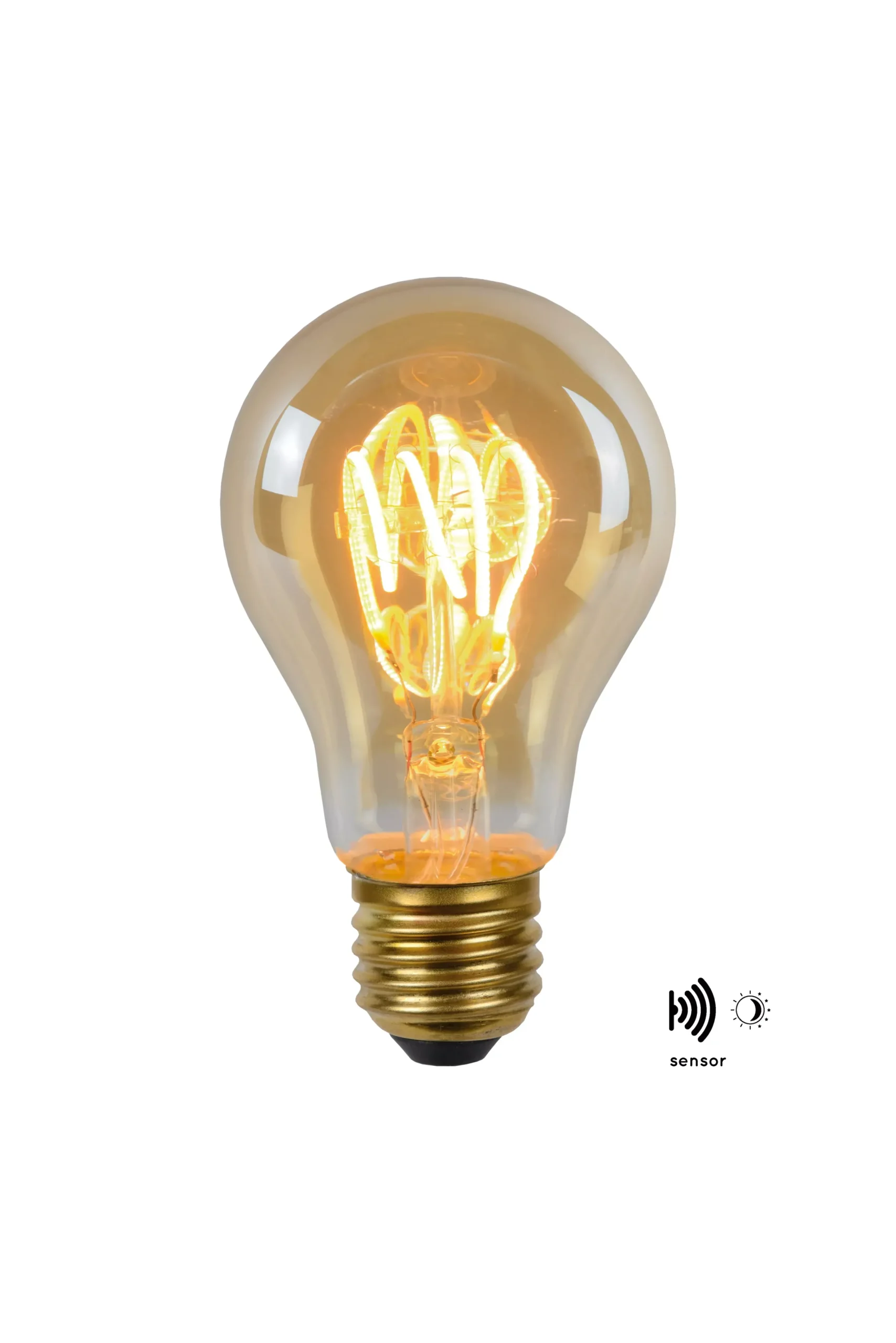 A60 TWILIGHT SENSOR - Filament lamp - Ø 6 cm - LED - E27 - 1x4W 2200K - Dag/nacht sensor - Amber*Lucide Sale
