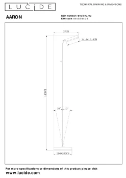 AARON - Leeslamp - LED Dimb. - CCT - 1x12W 2700K/4000K - Mat Goud / Messing*Lucide Cheap