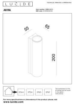 AKRA - Wandlamp Binnen/Buiten - LED - 2x6,5W 2700K - IP54 - Wit*Lucide Sale