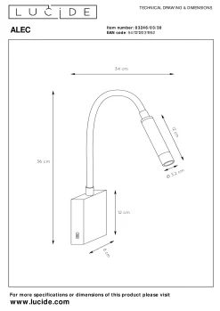 ALEC - Wandspot / Wandlamp - LED - G9 - 1x3W 2700K - Inclusief omwisselbare ringen - Zwart*Lucide Best