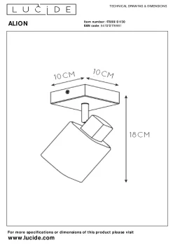 ALION - Plafondspot - 1xE14 - Zwart*Lucide Clearance