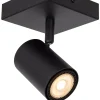 AMIGO - Wandspot / Wandlamp - 1xGU10 - Zwart*Lucide Discount