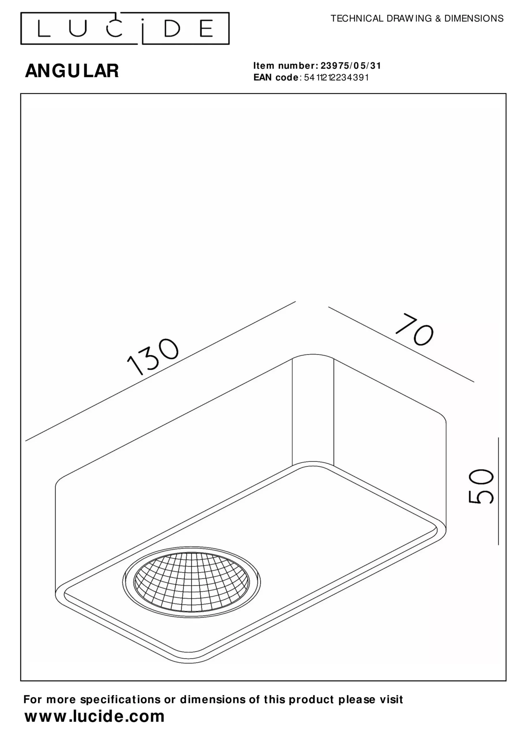 ANGULAR - Plafondspot - LED Dimb. - Wit*Lucide Best