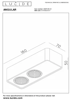 ANGULAR - Plafondspot - LED Dimb. - Wit*Lucide Shop