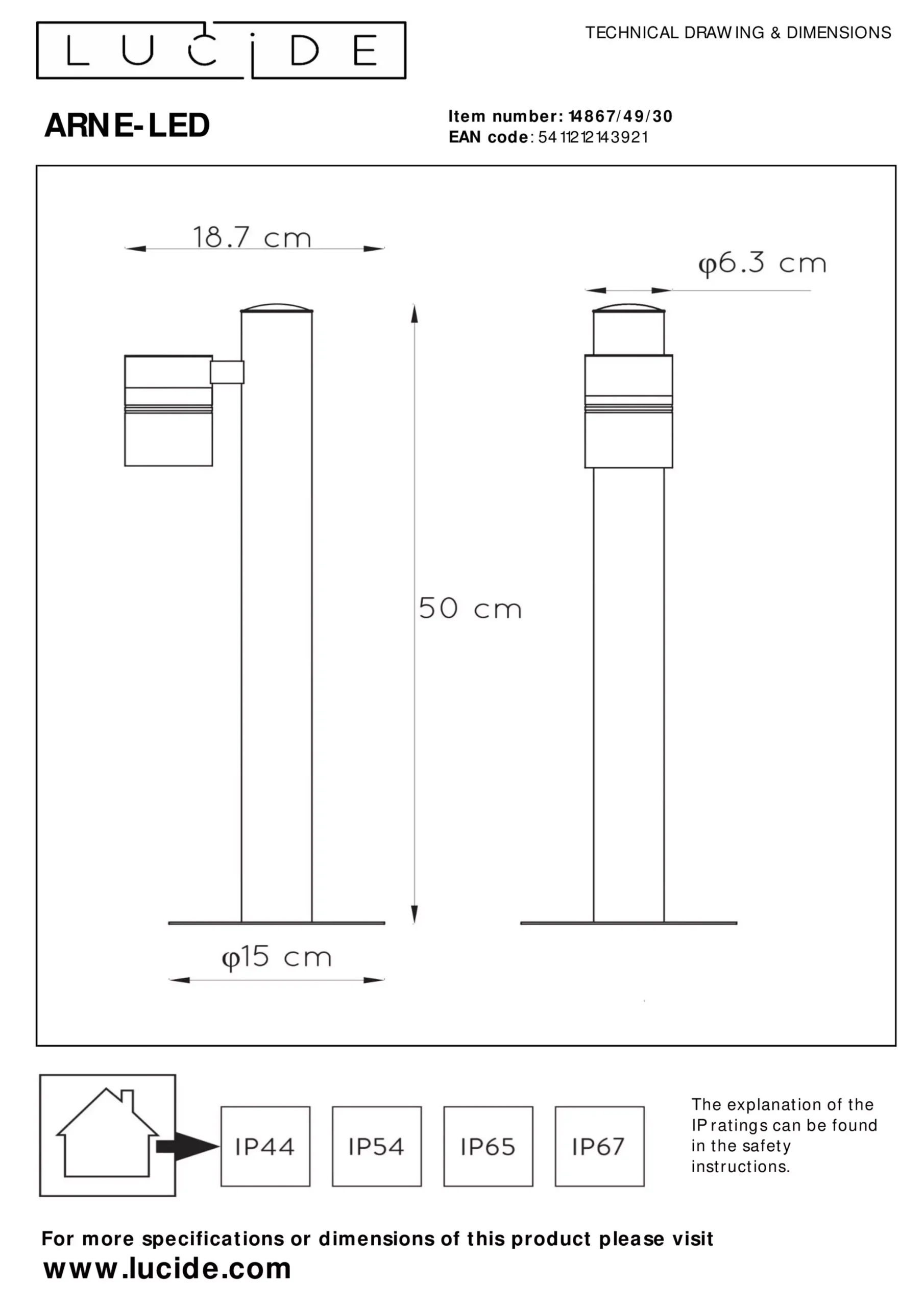 ARNE-LED - Sokkellamp - Ø 6,3 cm - LED - GU10 - 1x5W 2700K - IP44 - Zwart*Lucide Best Sale