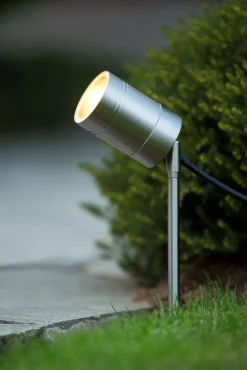 ARNE-LED - Tuinspot - Ø 6,3 cm - LED - GU10 - 1x5W 2700K - IP44 - Mat chroom*Lucide Discount