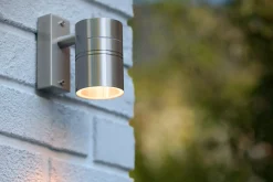 ARNE-LED - Wandspot / Wandlamp Binnen/Buiten - Ø 6,3 cm - LED - GU10 - 1x5W 2700K - IP44 - Mat chroom*Lucide Flash Sale