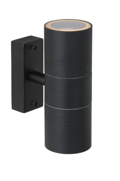 ARNE-LED - Wandspot / Wandlamp Binnen/Buiten - Ø 6,3 cm - LED - GU10 - 2x5W 2700K - IP44 - Zwart*Lucide Clearance
