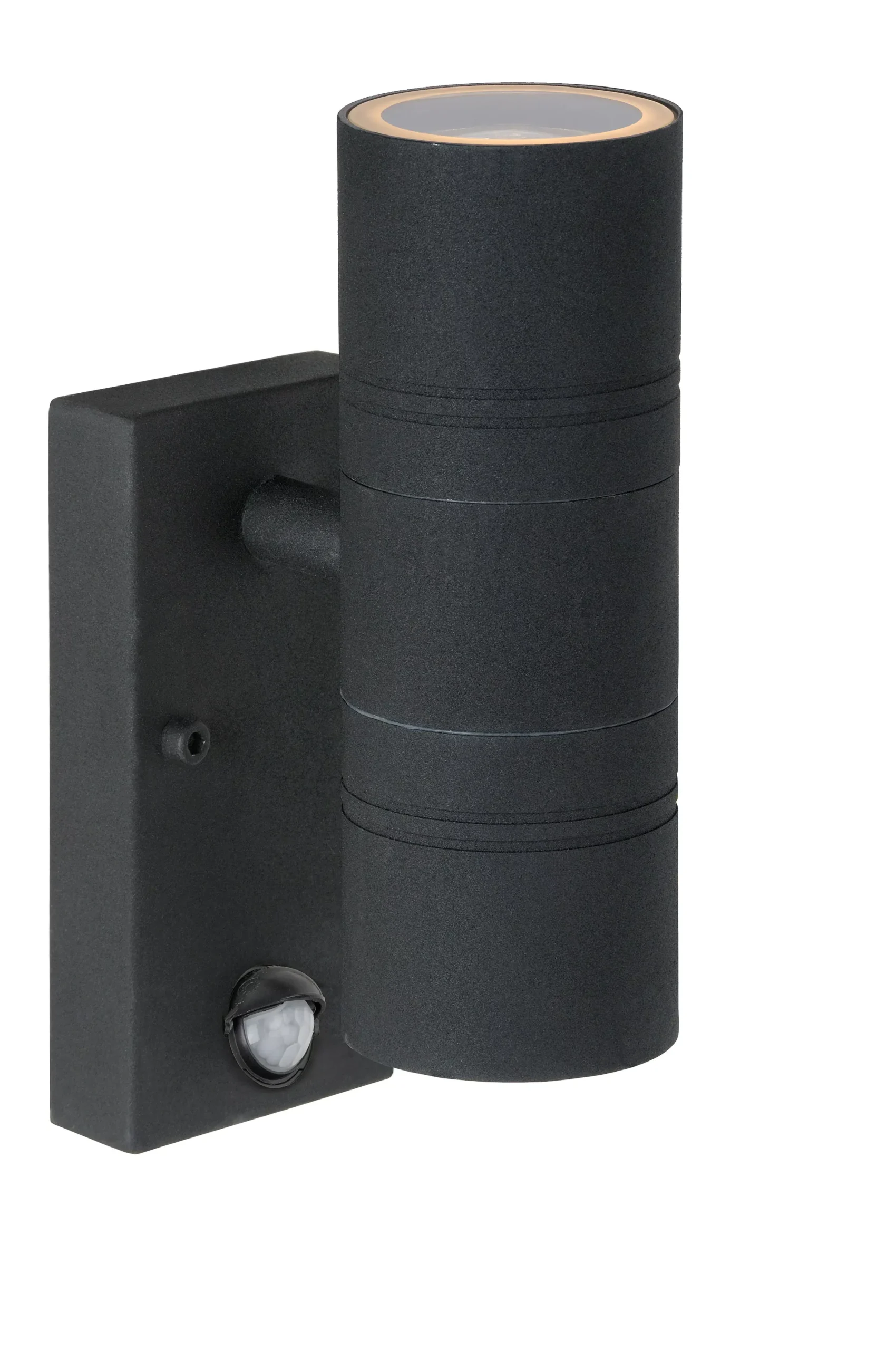 ARNE-LED IR - Wandspot / Wandlamp Binnen/Buiten - Ø 6,3 cm - LED - GU10 - 2x5W 2700K - IP44 - Beweging & dag/nacht sensor - Zwart*Lucide Sale