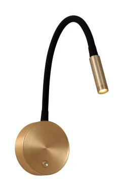 ASJA - Oplaadbare Wandspot / Wandlamp - Accu/Batterij - LED 3 StepDim - 1x3W 2700K - Mat Goud / Messing*Lucide Flash Sale