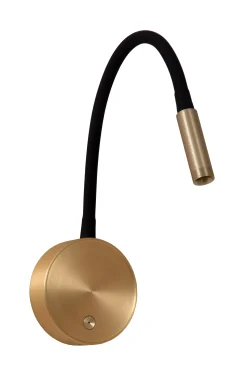ASJA - Oplaadbare Wandspot / Wandlamp - Accu/Batterij - LED 3 StepDim - 1x3W 2700K - Mat Goud / Messing*Lucide Flash Sale