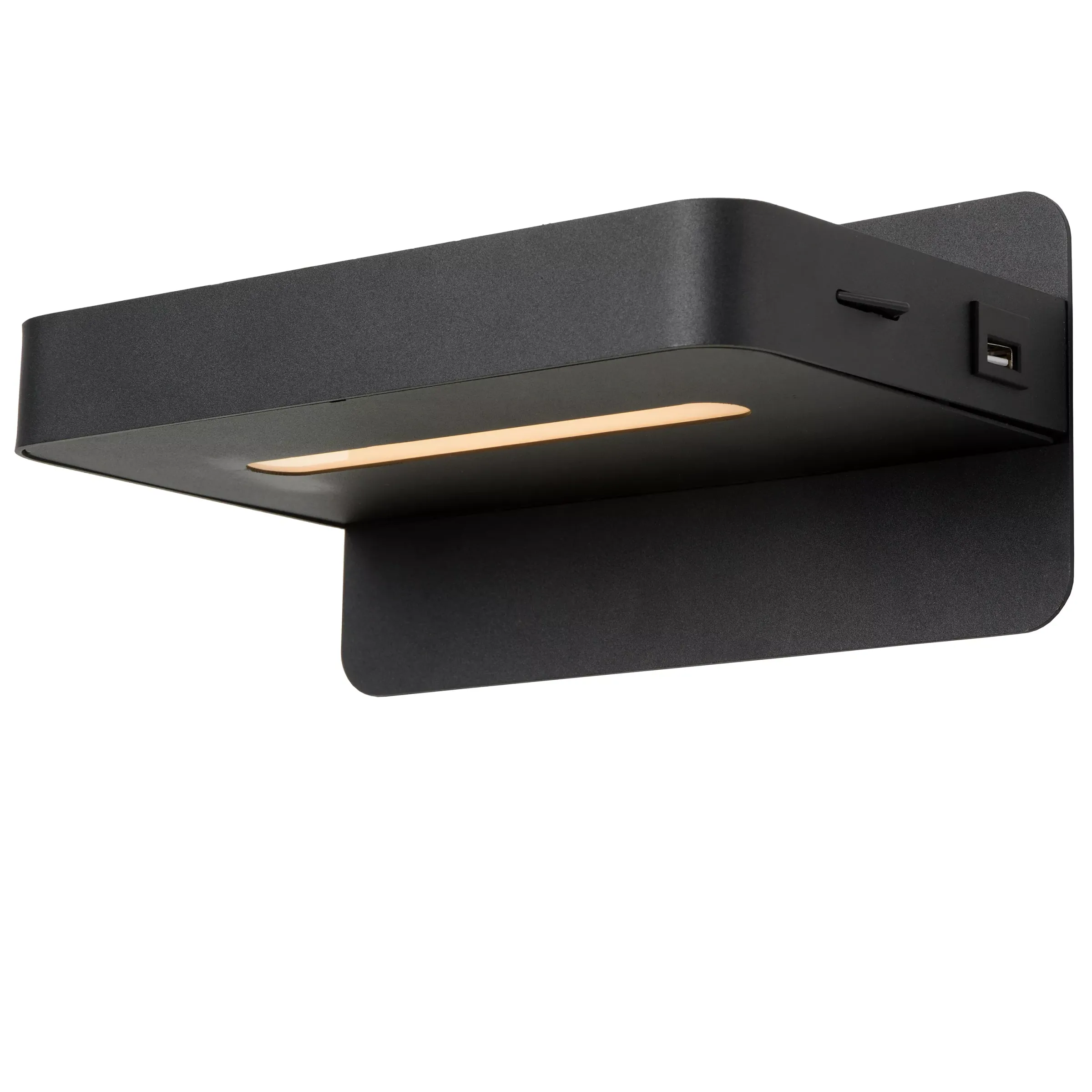 ATKIN - Bedlamp / Wandlamp - LED - 1x6W 3000K - Met USB oplaadpunt - Zwart*Lucide Cheap