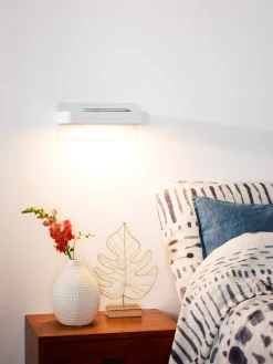 ATKIN - Bedlamp / Wandlamp - LED - 1x6W 3000K - Met USB oplaadpunt - Wit*Lucide Flash Sale
