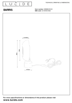 BARRIS - Tafellamp - 1xE27 - Taupe*Lucide Clearance