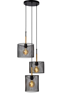 BASKETT - Hanglamp - 3xE27 - Zwart*Lucide Flash Sale
