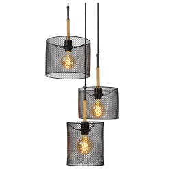 BASKETT - Hanglamp - 3xE27 - Zwart*Lucide Flash Sale