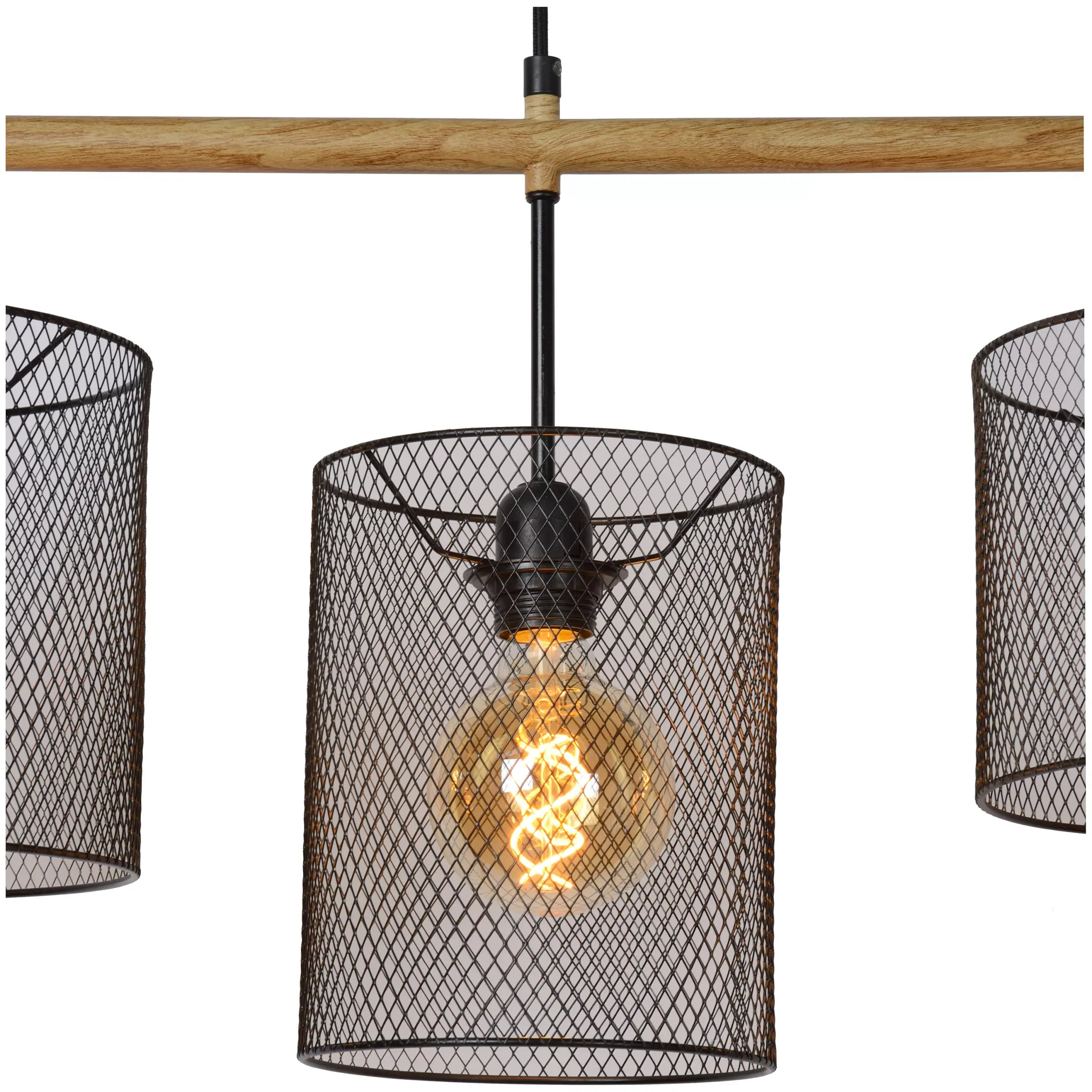 BASKETT - Hanglamp - 4xE27 - Zwart*Lucide Hot