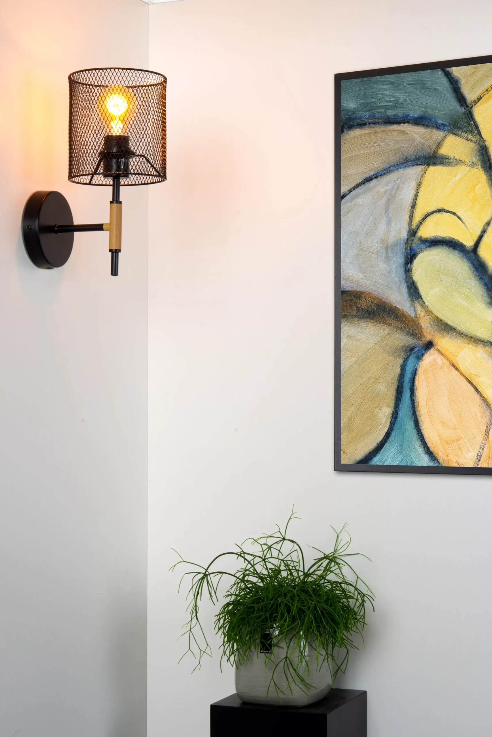 BASKETT - Wandlamp - 1xE27 - Zwart*Lucide Shop
