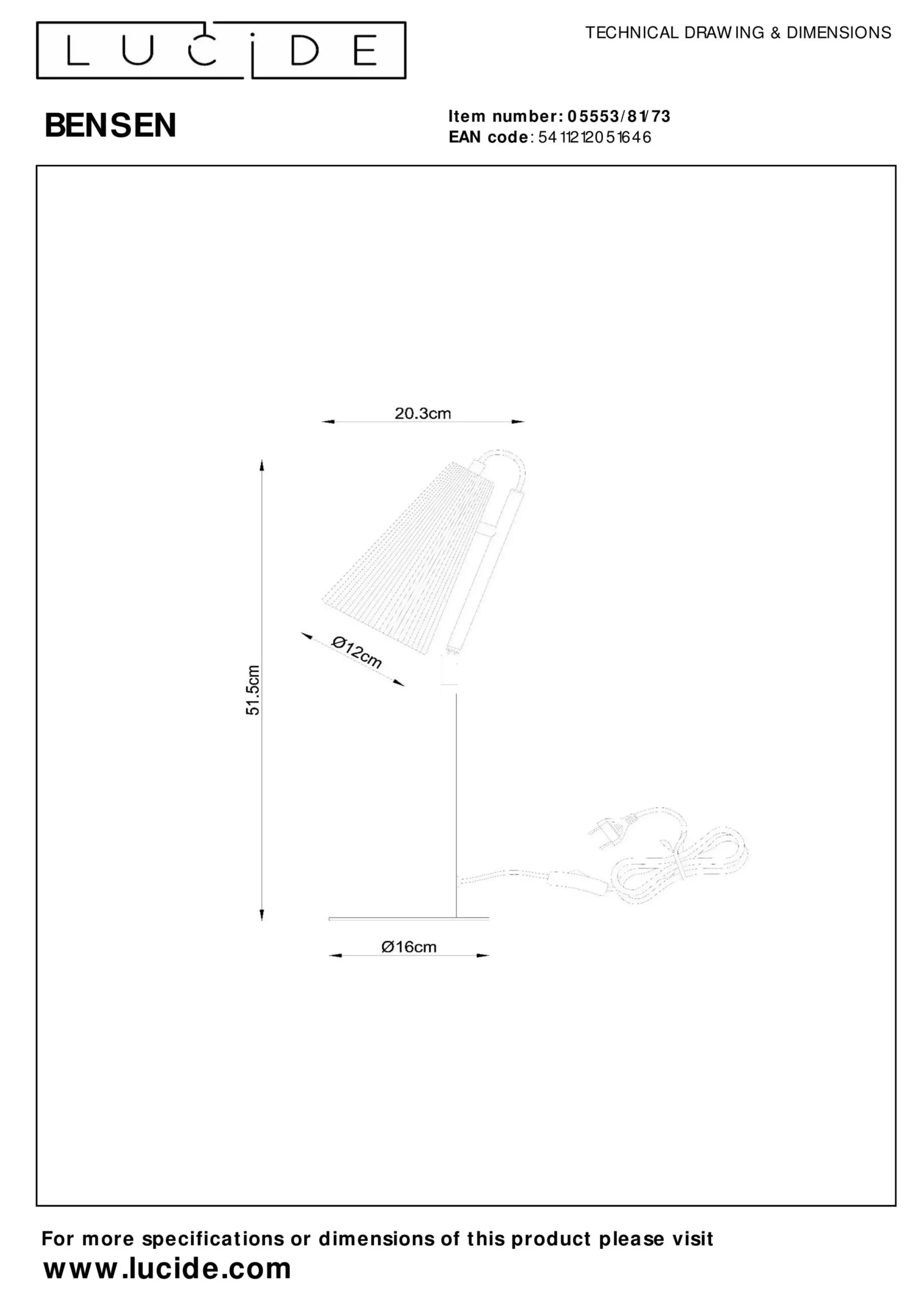 BENSEN - Tafellamp - 1xE14 - Naturel*Lucide Best Sale