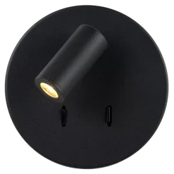 BENTJER - Bedlamp / Wandlamp - Ø 14 cm - LED - 3000K - Zwart*Lucide Cheap