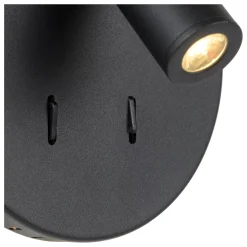 BENTJER - Bedlamp / Wandlamp - Ø 14 cm - LED - 3000K - Zwart*Lucide Cheap