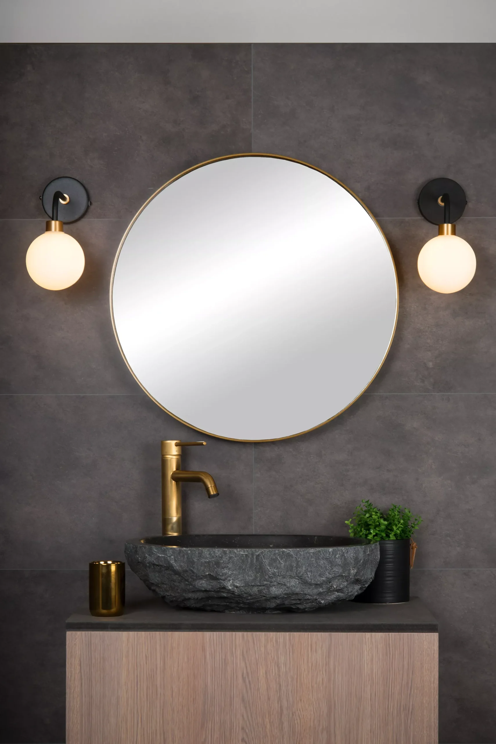 BEREND - Wandlamp Badkamer - 1xG9 - IP44 - Zwart*Lucide Online