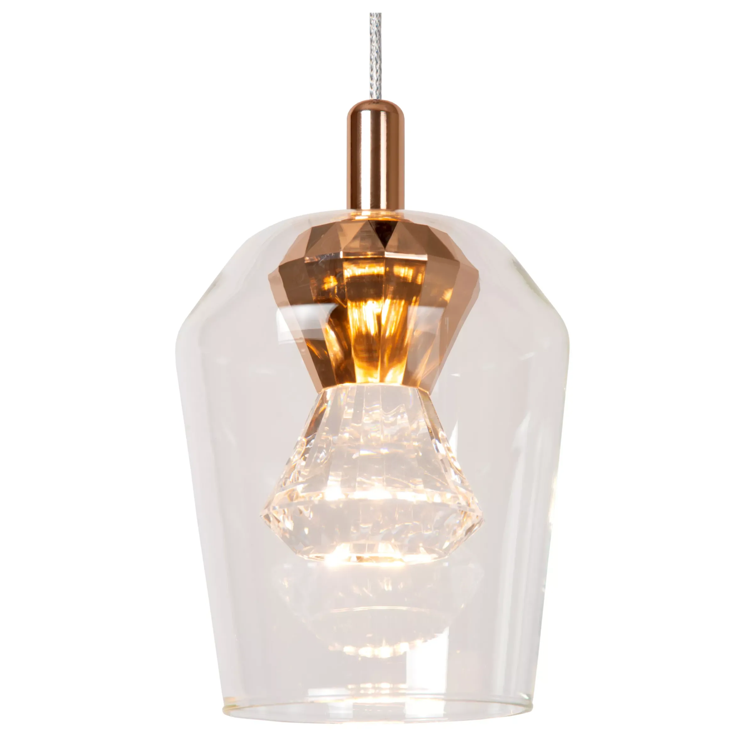 BERLIANE - Hanglamp - Ø 12 cm - LED Dimb. - 1x4W 2700K - Transparant*Lucide Clearance