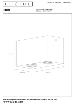 BIDO - Plafondspot - 2xGU10 - Wit*Lucide Online