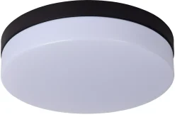 BISKIT - Plafonnière Badkamer - Ø 28 cm - LED - 1x18W 2700K - IP44 - Beweging & dag/nacht sensor - Zwart*Lucide Best