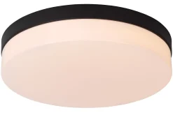 BISKIT - Plafonnière Badkamer - Ø 34,5 cm - LED - 1x24W 2700K - IP44 - Beweging & dag/nacht sensor - Zwart*Lucide New