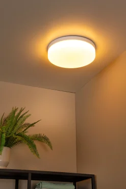 BISKIT - Plafonnière Badkamer - Ø 34,5 cm - LED - 1x24W 2700K - IP44 - Beweging & dag/nacht sensor - Wit*Lucide Sale