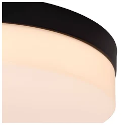 BISKIT - Plafonnière Badkamer - Ø 40 cm - LED - 1x36W 2700K - IP44 - Beweging & dag/nacht sensor - Zwart*Lucide Discount