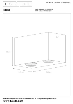 BODI - Plafondspot - 2xGU10 - Zwart*Lucide Cheap