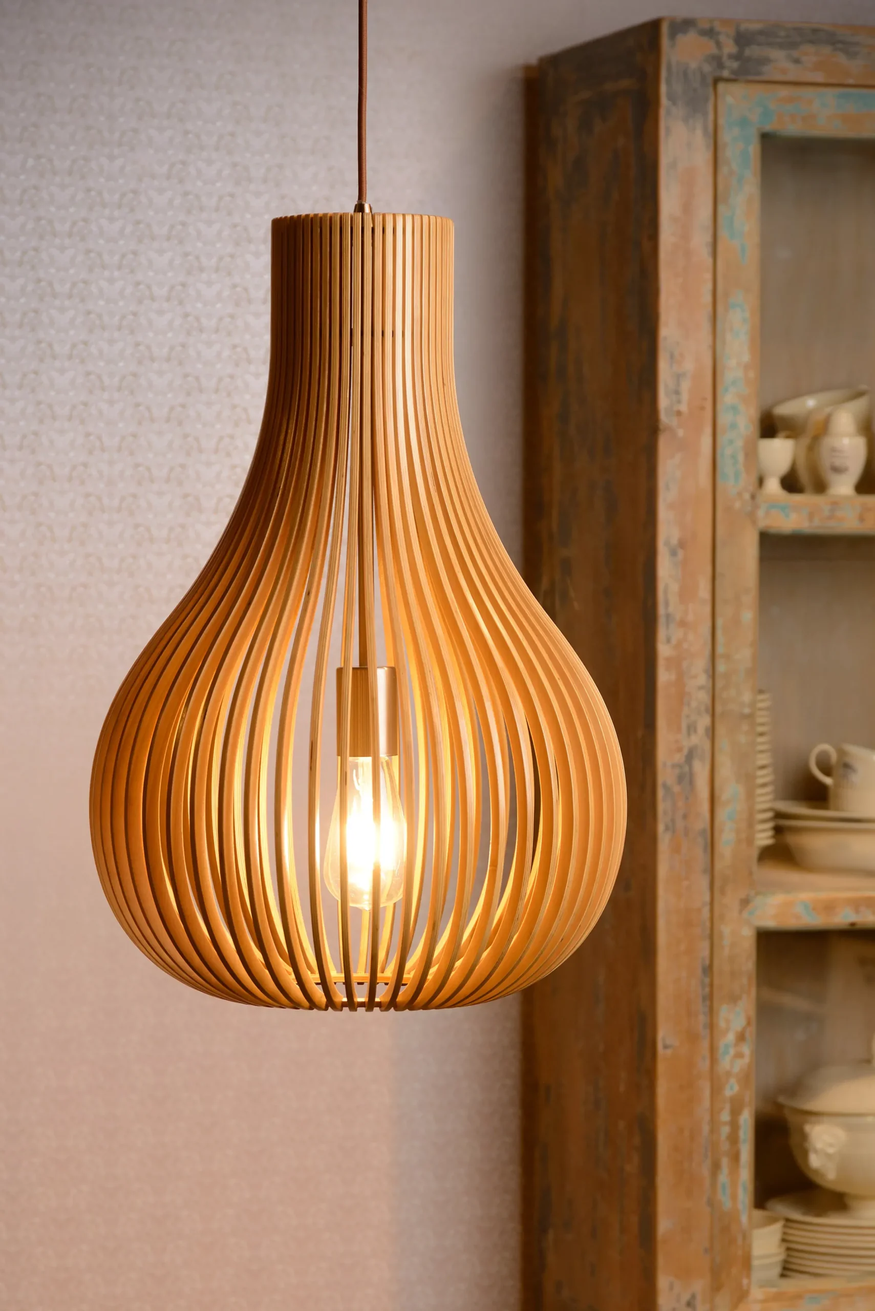 BODO - Hanglamp - Ø 38 cm - 1xE27 - Licht hout*Lucide Cheap