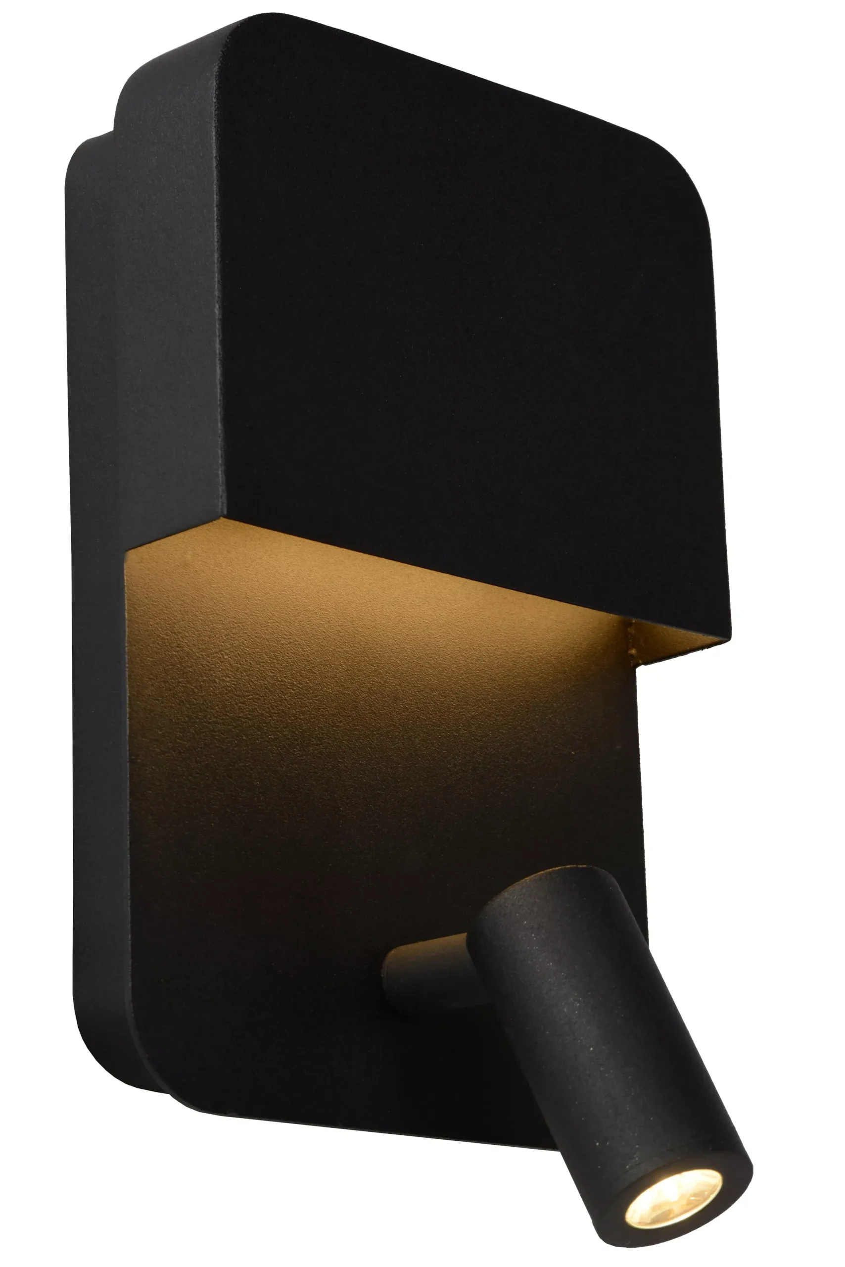 BOXER - Bedlamp / Wandlamp - LED - 3000K - Met USB oplaadpunt - Zwart*Lucide Cheap