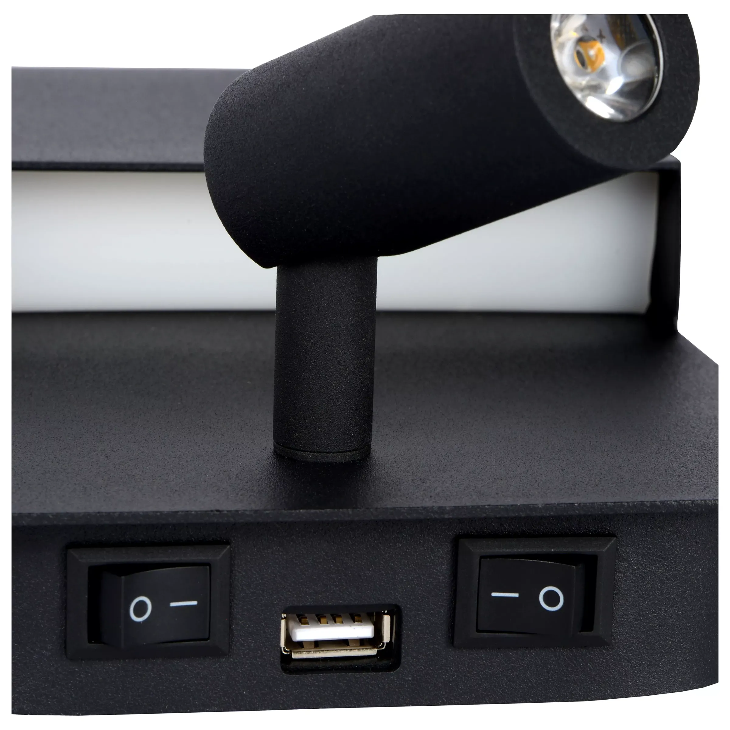 BOXER - Bedlamp / Wandlamp - LED - 3000K - Met USB oplaadpunt - Zwart*Lucide Cheap