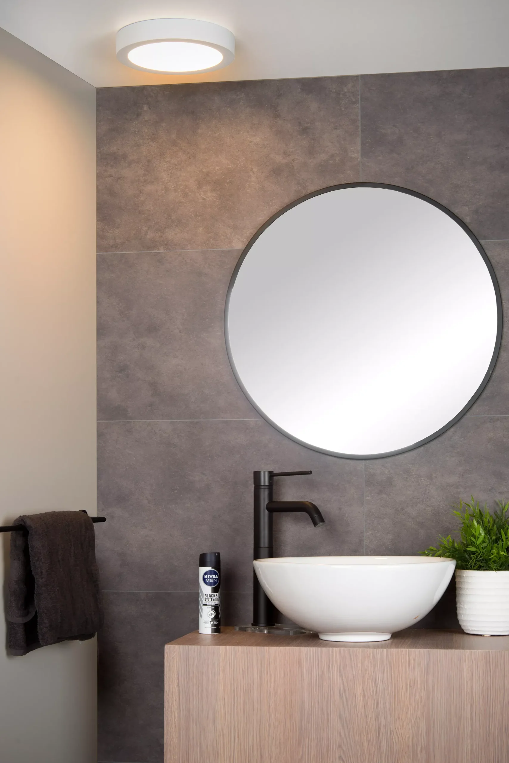 BRICE-LED - Plafonnière Badkamer - Ø 24 cm - LED Dimb. - 1x15W 3000K - IP44 - Wit*Lucide Shop