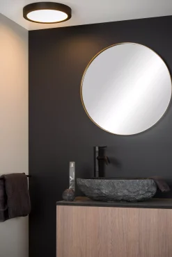 BRICE-LED - Plafonnière Badkamer - Ø 30 cm - LED Dimb. - 1x30W 3000K - IP44 - Zwart*Lucide Outlet