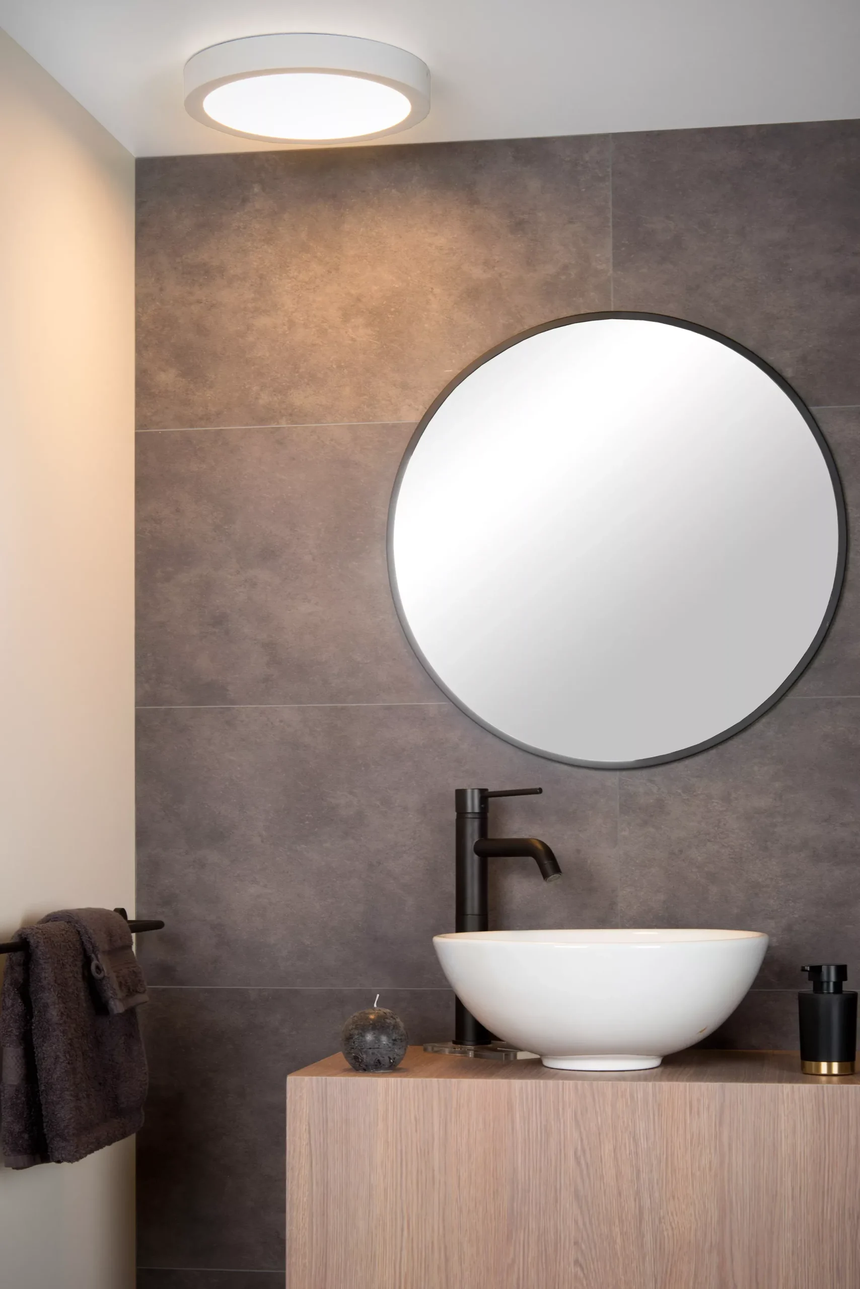 BRICE-LED - Plafonnière Badkamer - Ø 30 cm - LED Dimb. - 1x30W 3000K - IP44 - Wit*Lucide Outlet