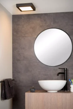 BRICE-LED - Plafonnière Badkamer - LED Dimb. - 1x22W 3000K - IP44 - Zwart*Lucide Flash Sale
