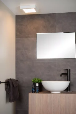 BRICE-LED - Plafonnière Badkamer - LED Dimb. - 1x22W 3000K - IP44 - Wit*Lucide Outlet