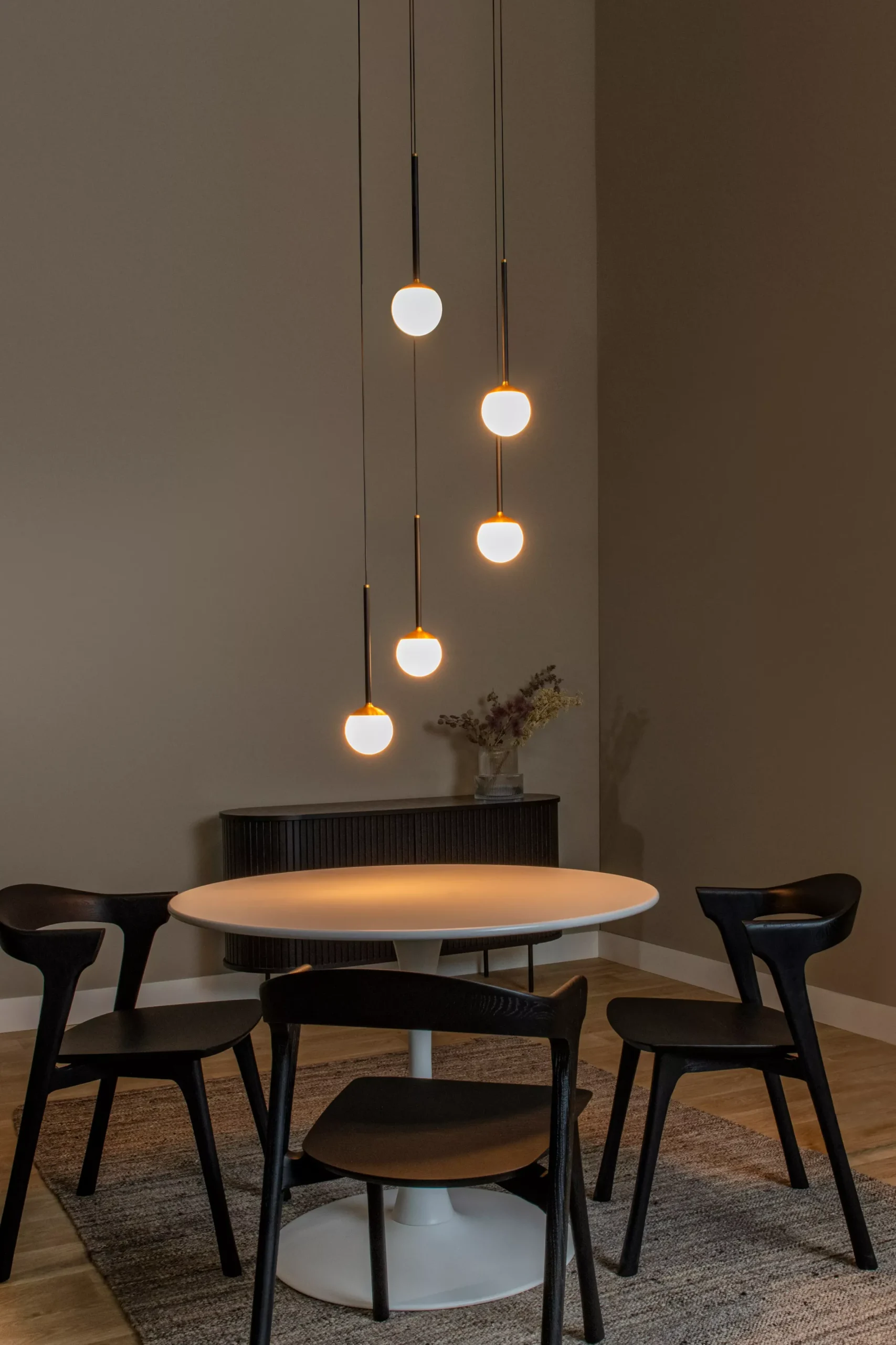 CALINA - Hanglamp - Ø 42 cm - LED Dimb. - 5x8,2W 2700K - Zwart*Lucide Clearance