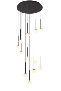 CALINA - Hanglamp - Ø 69,9 cm - LED Dimb. - 12x7,7W 2700K - Zwart*Lucide Clearance