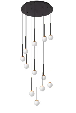 CALINA - Hanglamp - Ø 69,9 cm - LED Dimb. - 12x7,7W 2700K - Zwart*Lucide Clearance