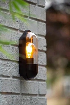 CAPSULE - Wandlamp Binnen/Buiten - 1xE27 - IP54 - Zwart*Lucide Cheap