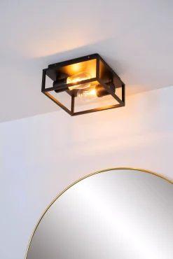 CARLYN - Plafonnière Badkamer - 2xE14 - IP54 - Zwart*Lucide Best Sale