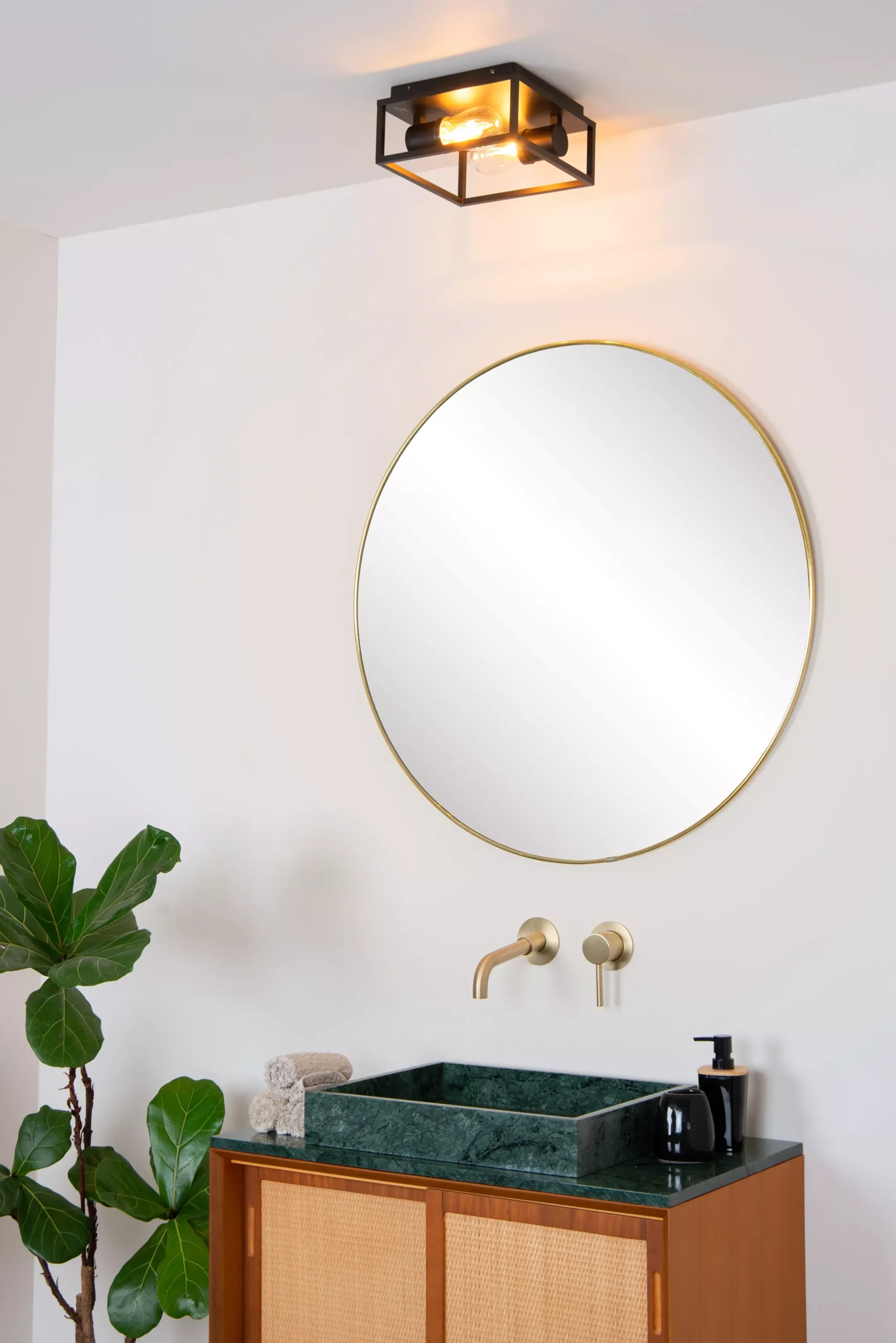 CARLYN - Plafonnière Badkamer - 2xE14 - IP54 - Zwart*Lucide Best Sale